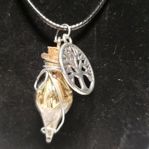 Custom Rosemary Bottle Tree of Life Necklace